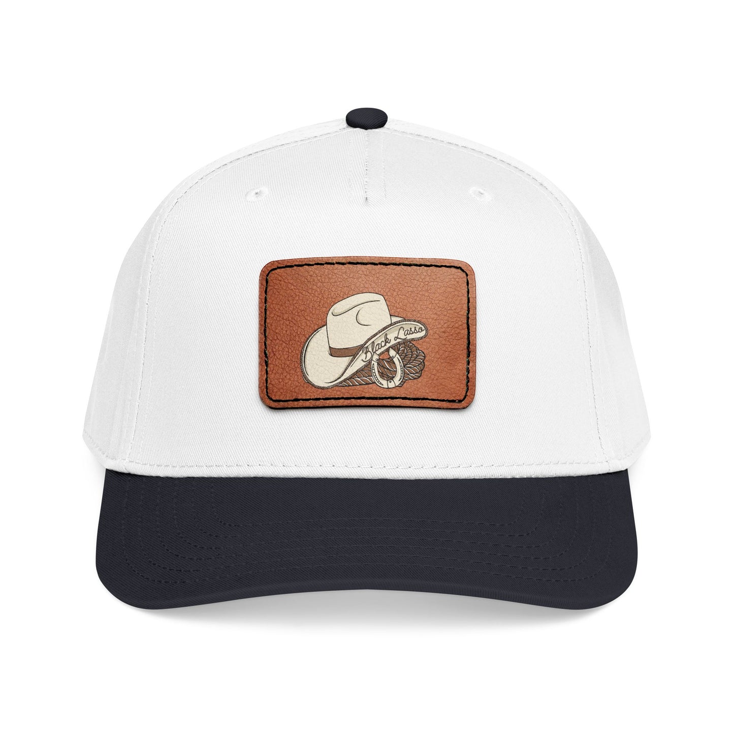 Mid Profile Baseball Cap with Leather Patch (Rectangle)